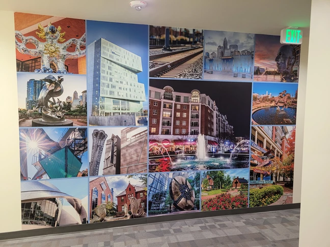 Check out this awesome city mural we just did for our client! A great way to showcase your local flavor and your city within your office.