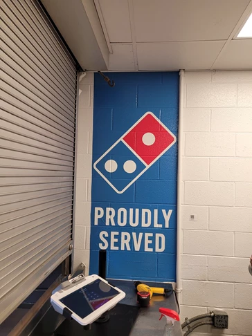 Make sure to visit the Dominos at Bank of America Stadium!  Did you know we can apply vinyl to concrete & cinderblock? 